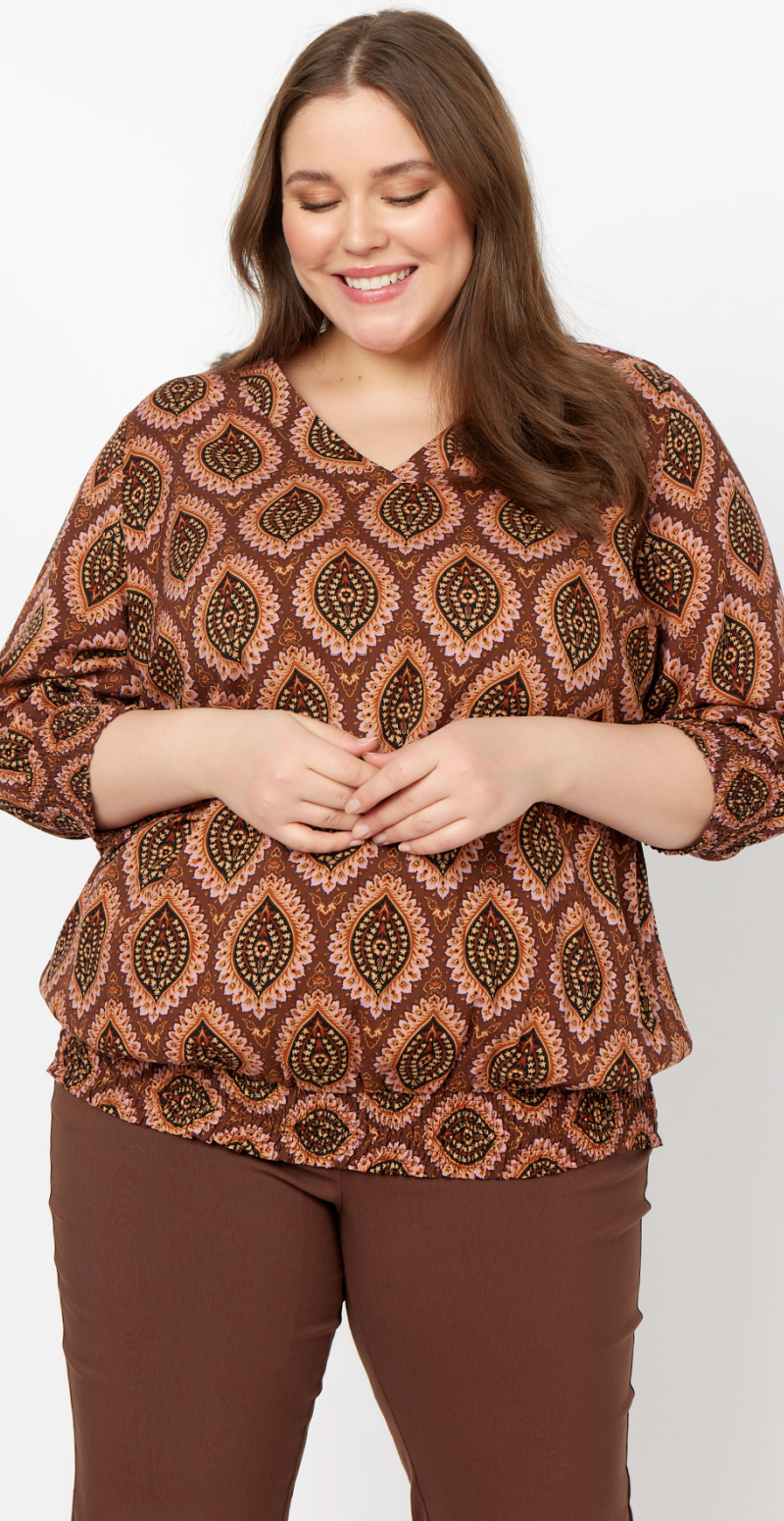 Bluse med print coffee