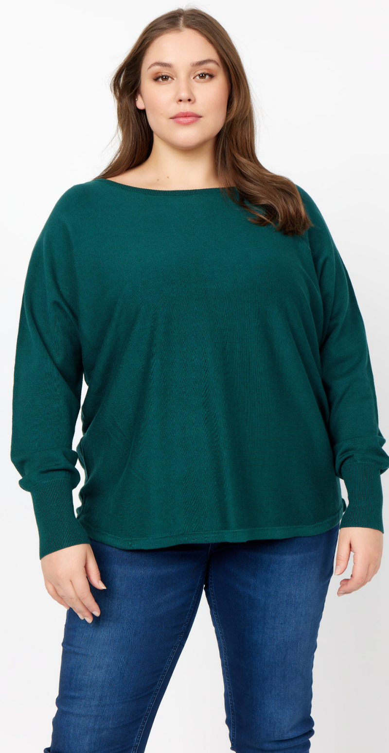 Pullover med knapstole bagpå shady green