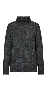 Strik med rullekrave dark grey