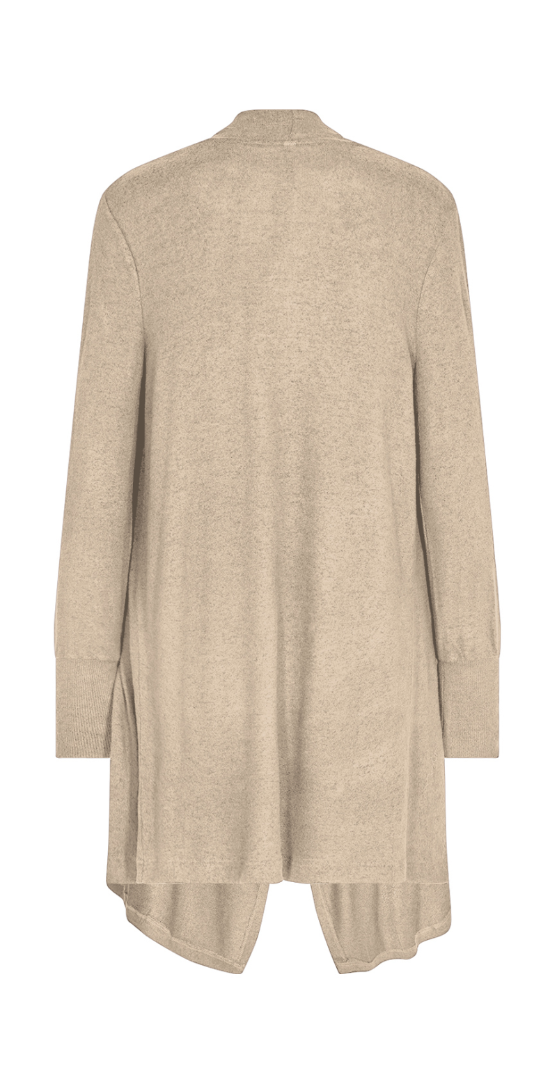 Cardigan med draperet front sand