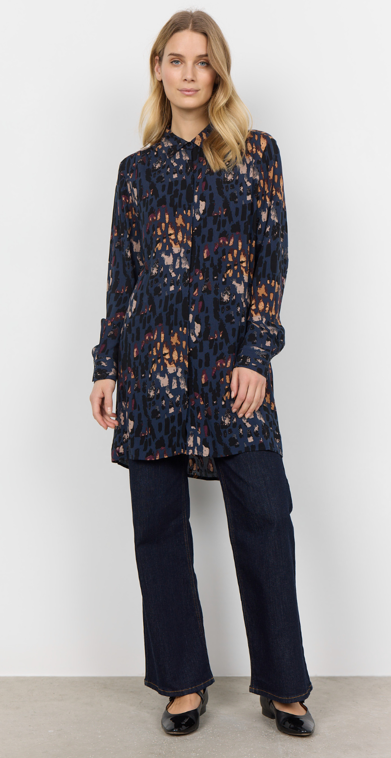 Ria tunika med print navy