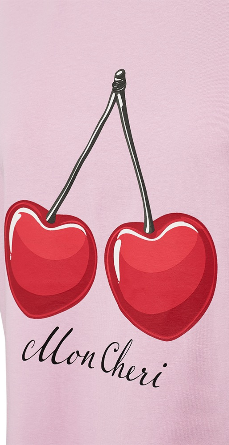 Fenjal t-shirt med kirsebær motiv star sweet lilac Freequent