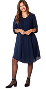 Ella Kjole med opsmøg navy Likelondon