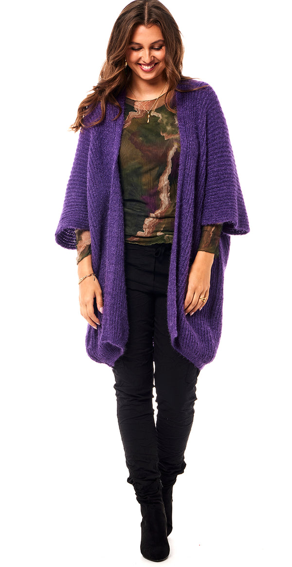Strikcardigan lilla Likelondon