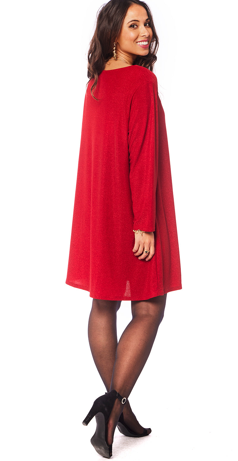 Forudbestil uge 50 Glimmer kjole rød Likelondon