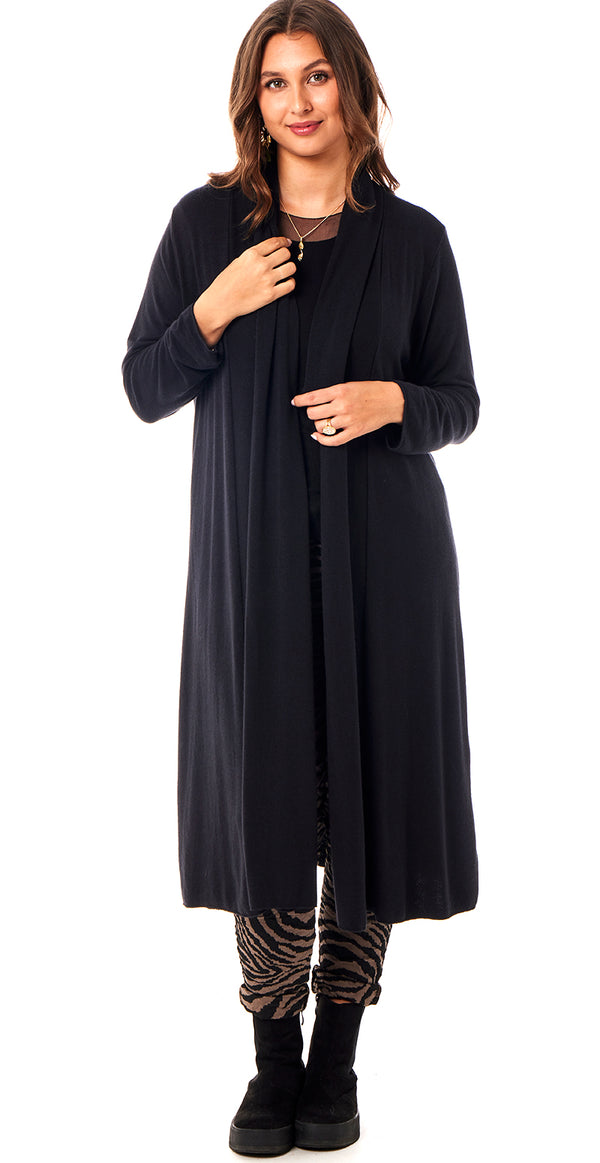 Lang cardigan sort Likelondon