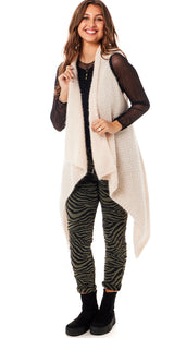 Strikvest med drapering creme Likelondon
