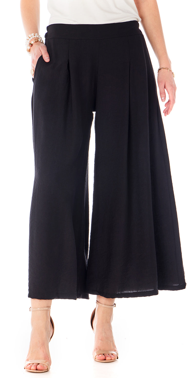 Khloe bukser med brede ben sort LikeLondon