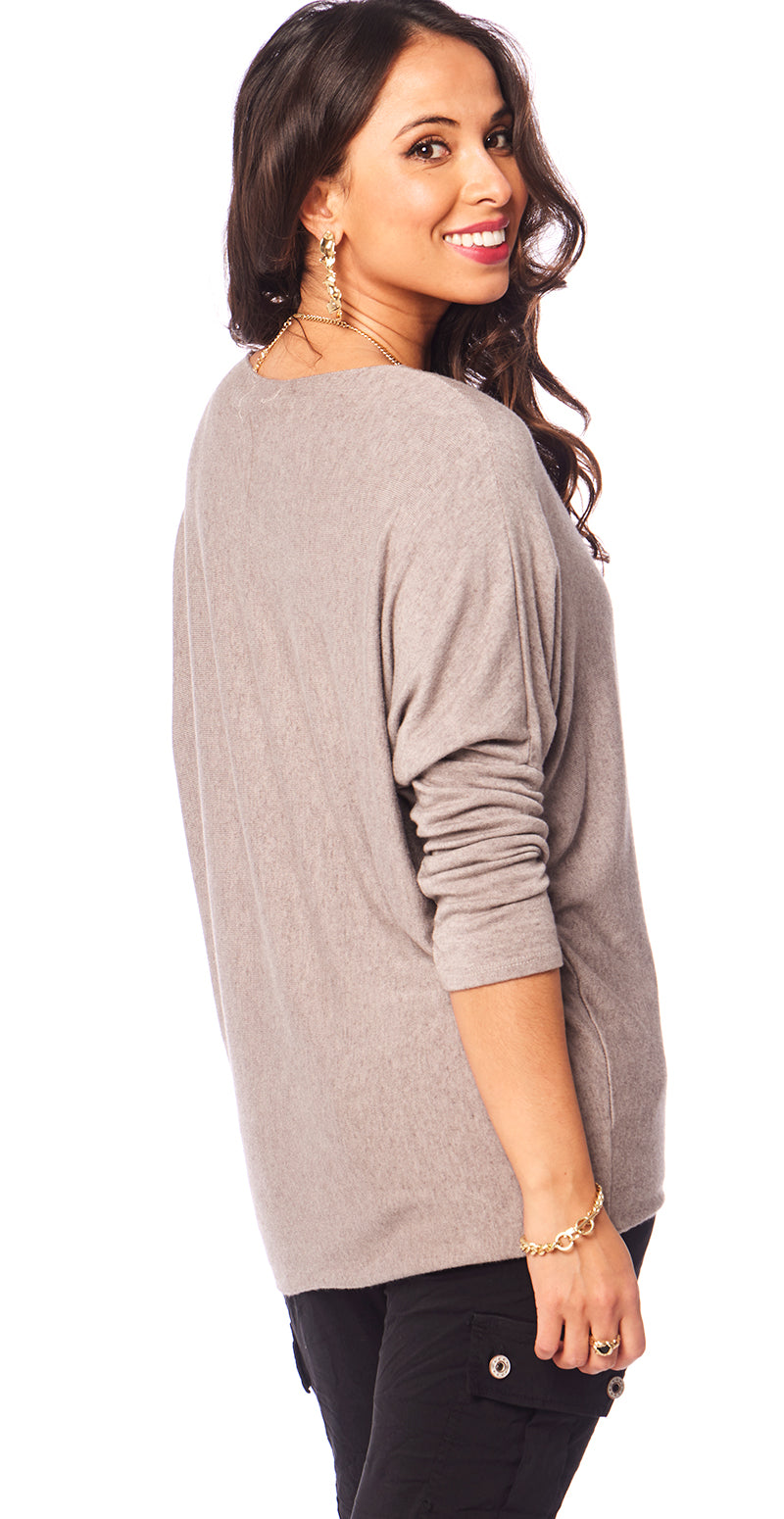 Madelene bluse med hjerte mocca Likelondon