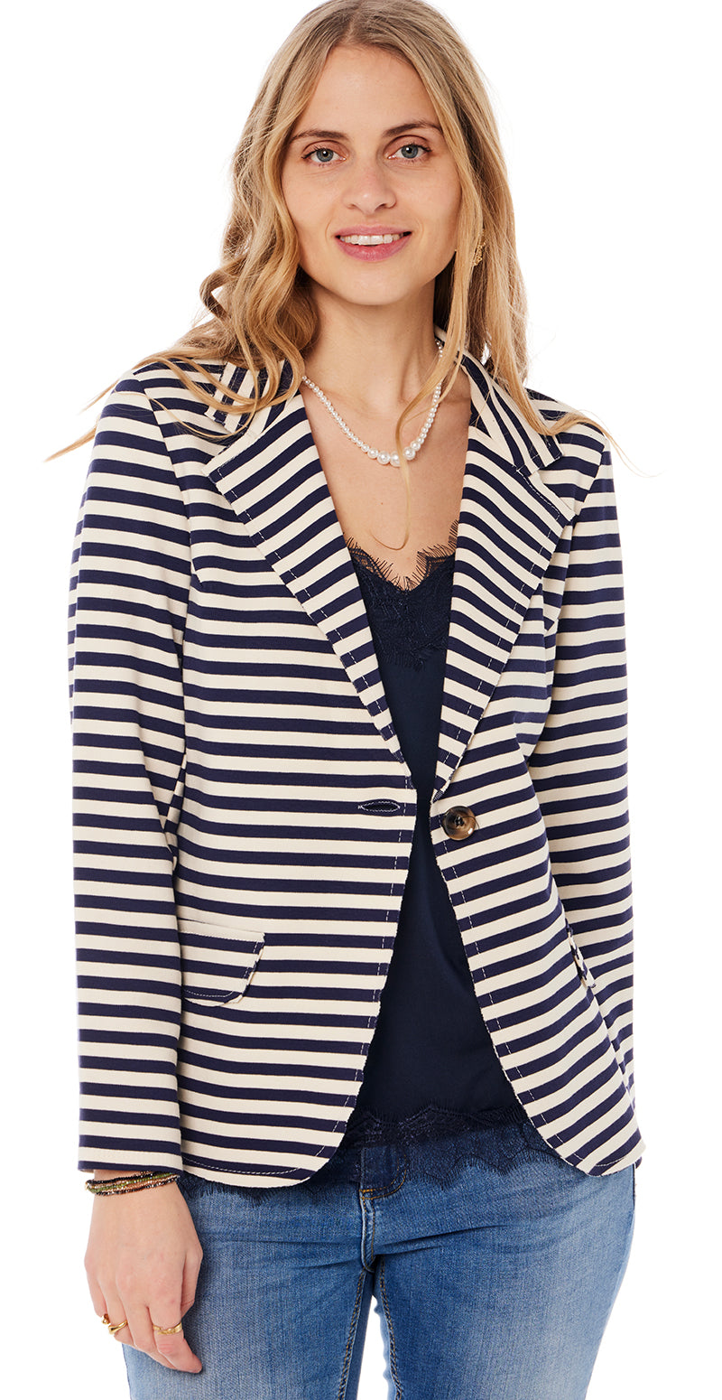 navy blazer med knap 