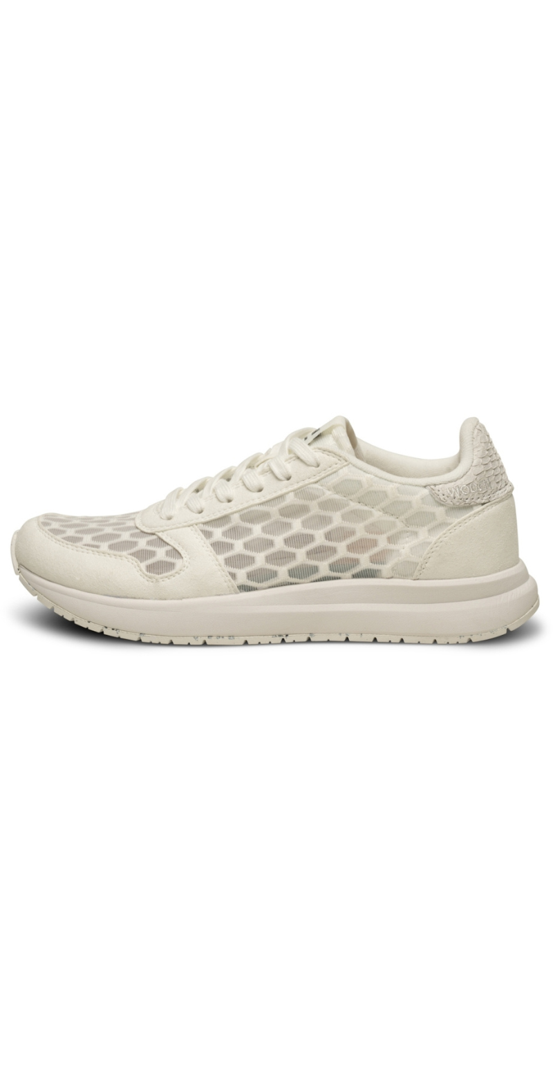 Sneakers med mesh blanc de blanc