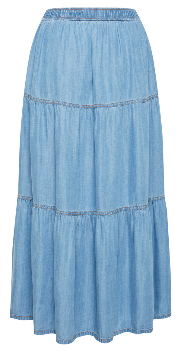 Lana lang nederdel lysblå denim