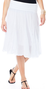 Sabrina kort nederdel med elastik hvid