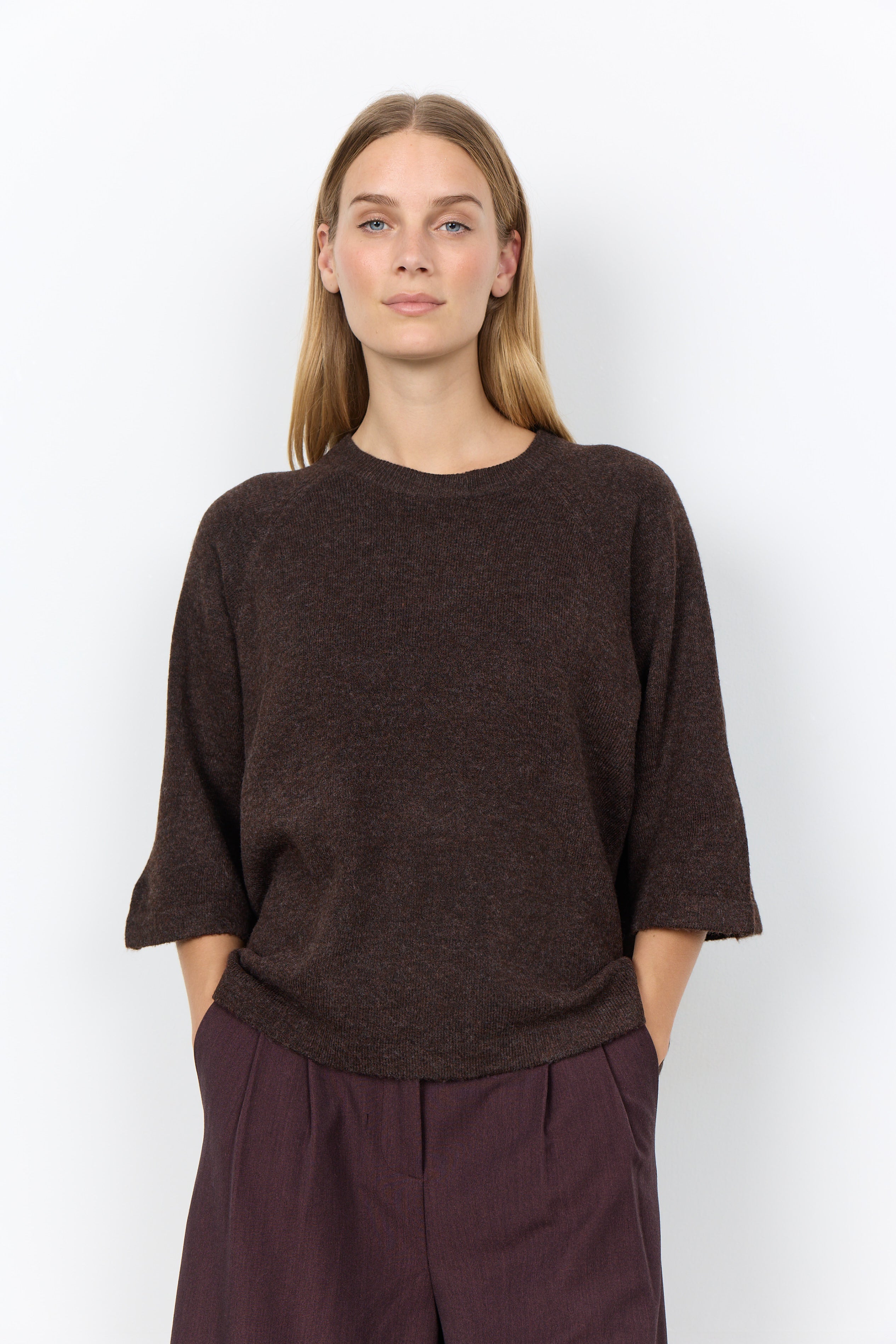 Orlean strik bluse brun Soyaconcept