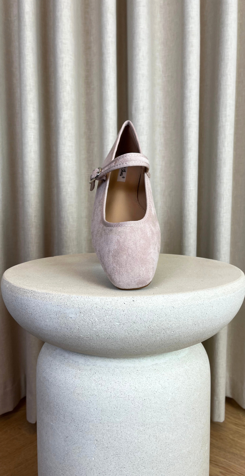 ballerina med rem nude forfra likelondon shoes