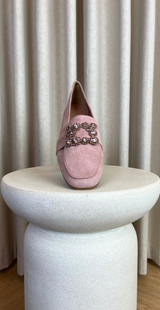 loafers med spænde rosa forfra likelondon shoes