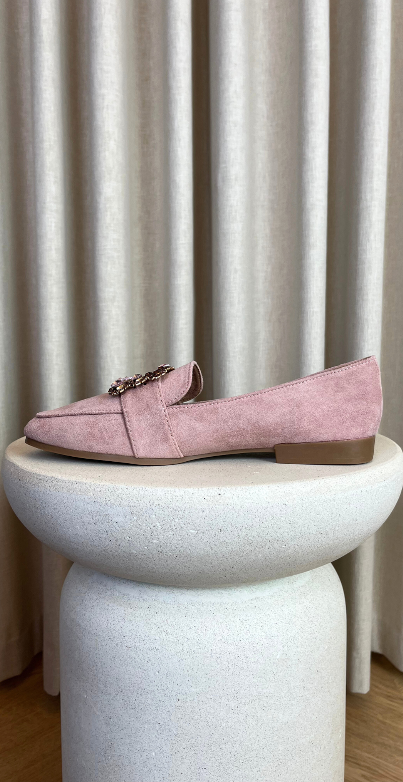 loafers med spænde rosa siden likelondon shoes