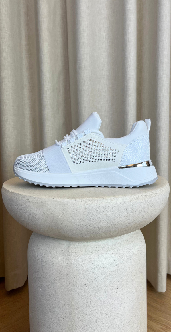 hvide sneakers med sølv detaljer inderside likelondon shoes