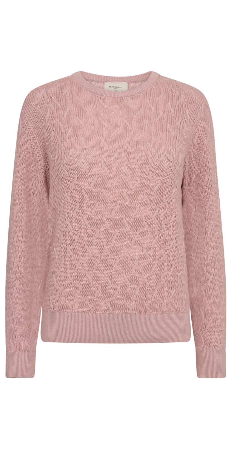 Dodo strikket pullover med mønster pale mauve Freequent