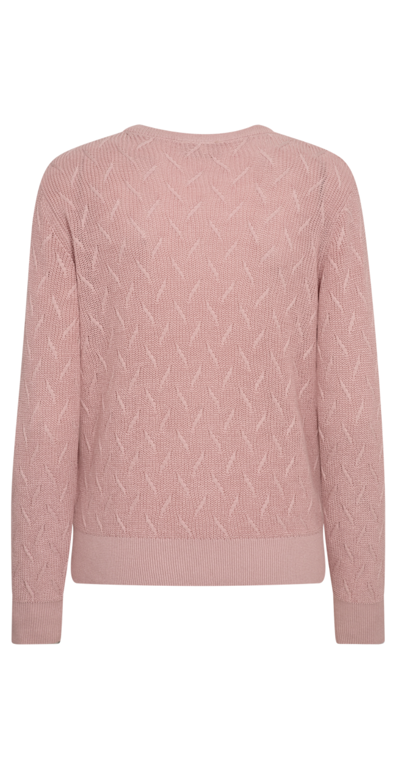 Dodo strikket pullover med mønster pale mauve Freequent