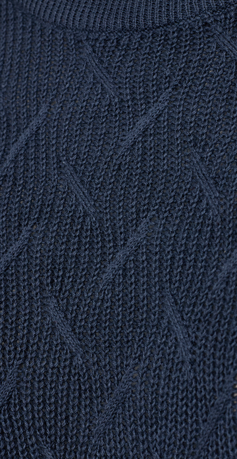 Dodo strikket pullover med mønster navy Freequent