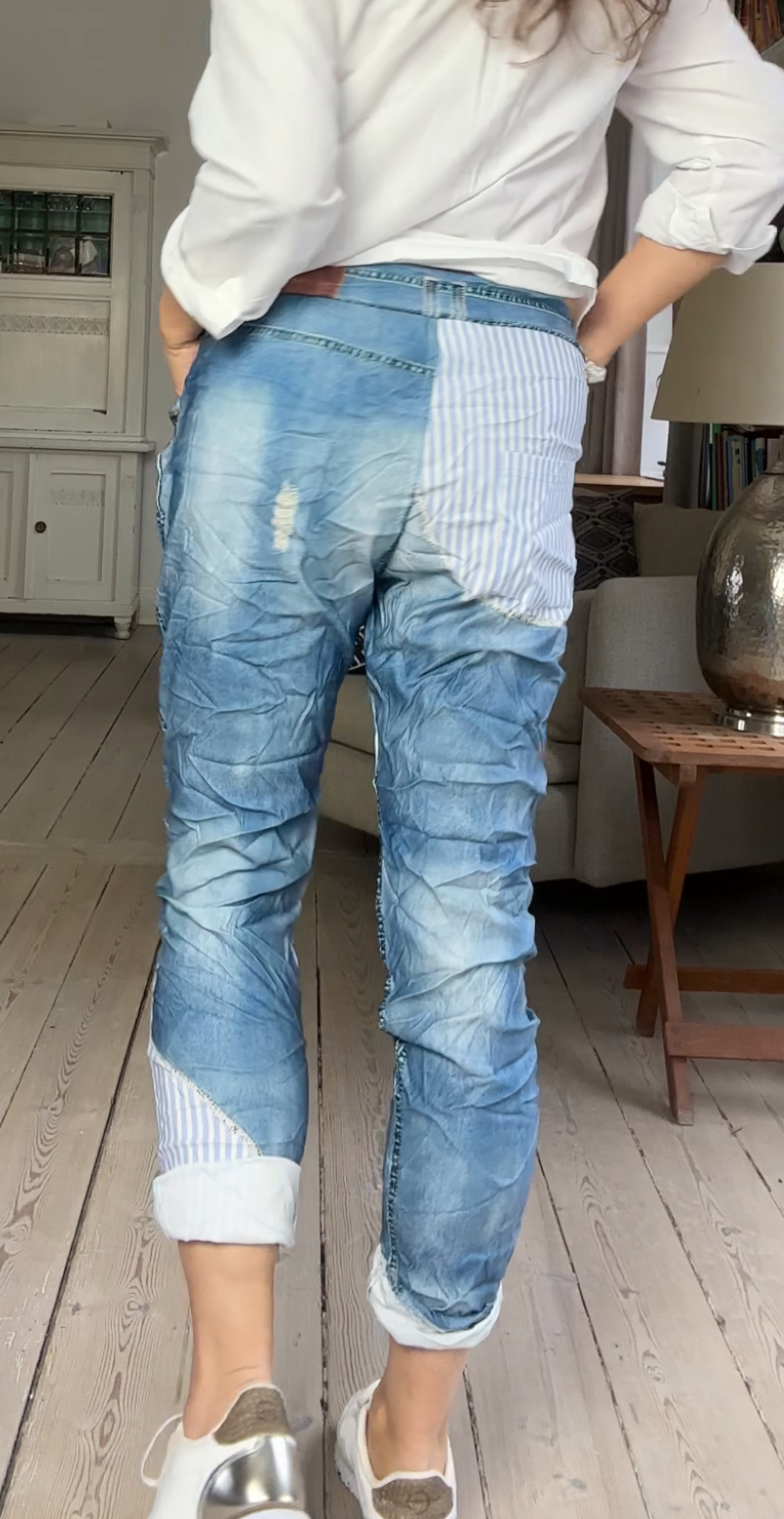 Sisse bukser med striber denim/striber Likelondon