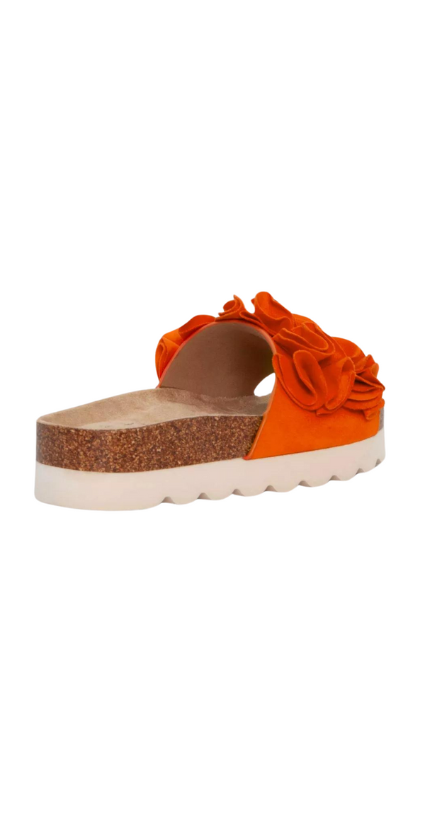 Slip-in sandal med detaljer orange