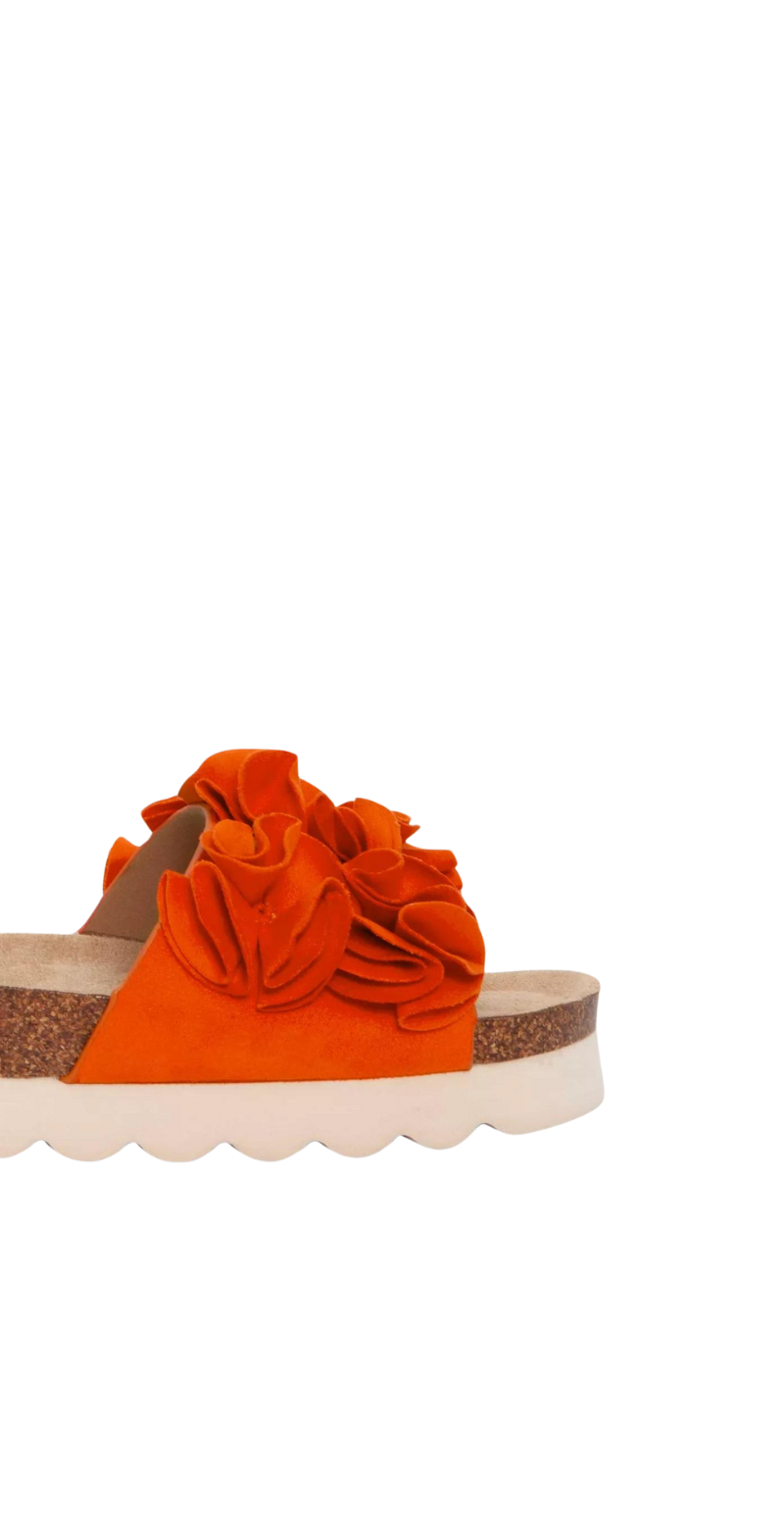 Slip-in sandal med detaljer orange