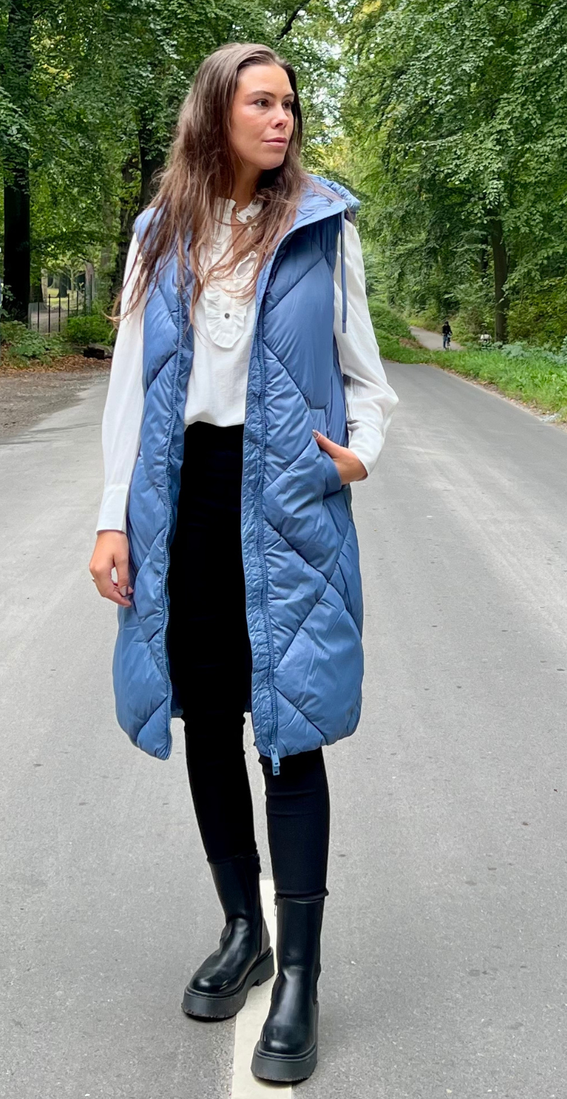 Bomina vest med lynlås blue horizon