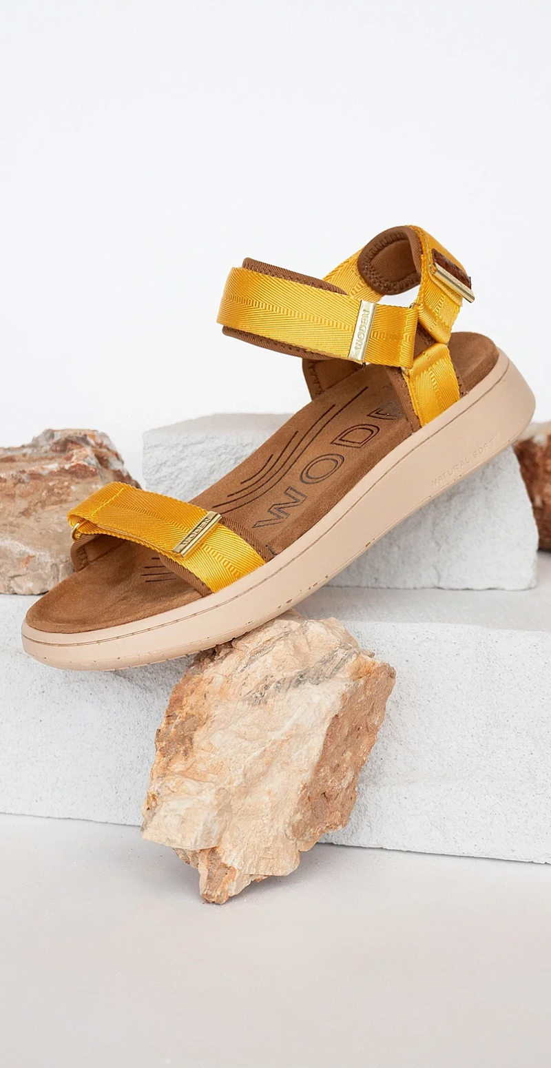 Sandal med velcro old gold