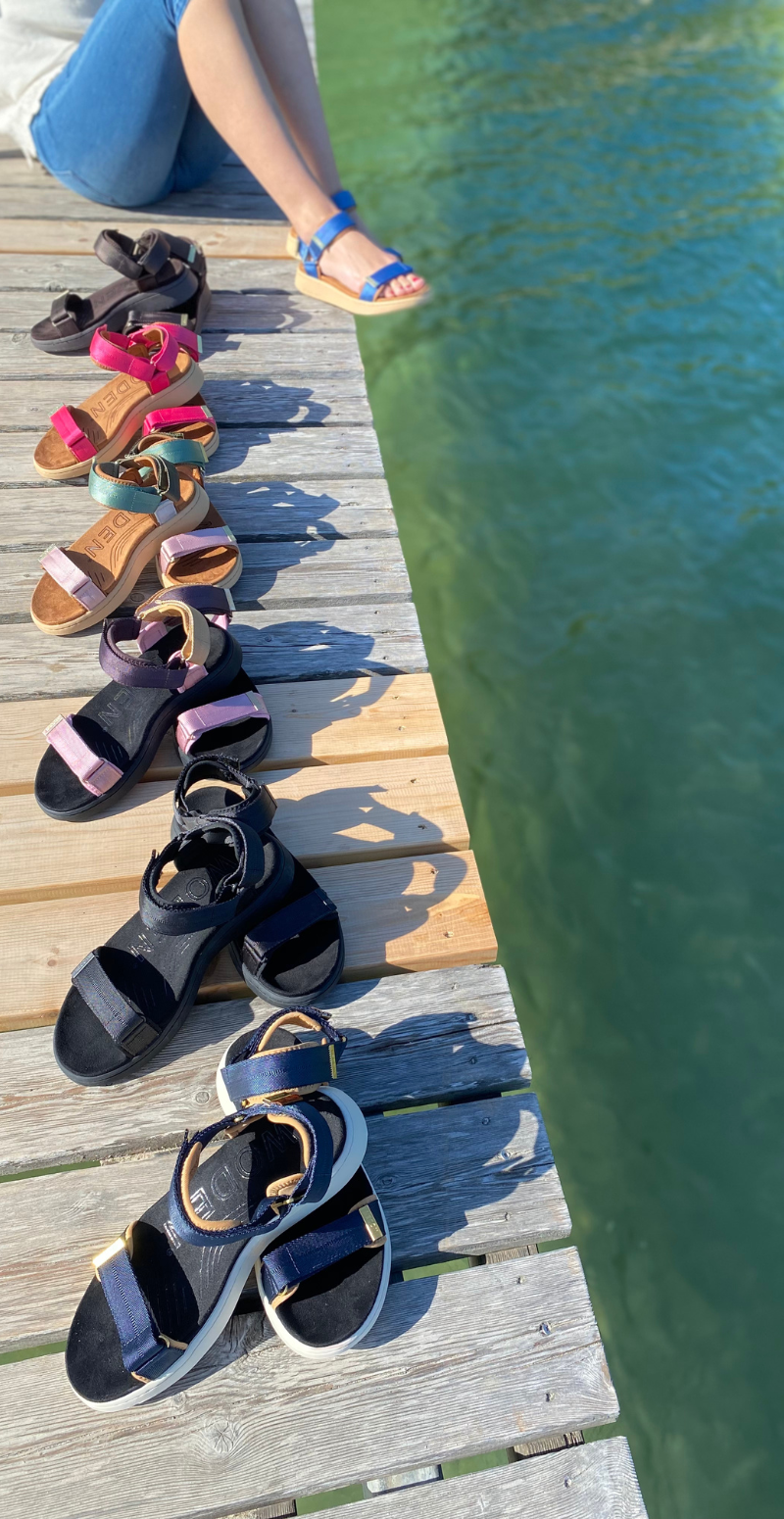 Sandal med velcro old denim