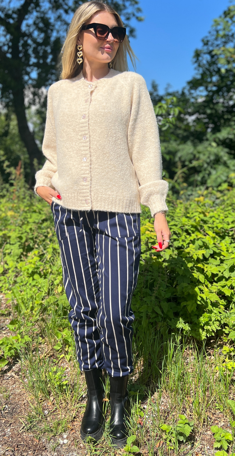 Vera bukser med striber navy LikeLondon