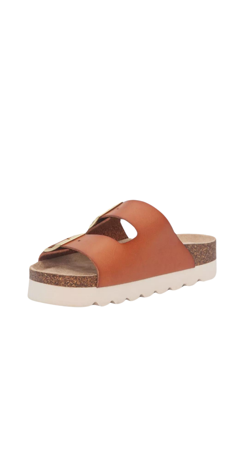 Slip-in sandal camel