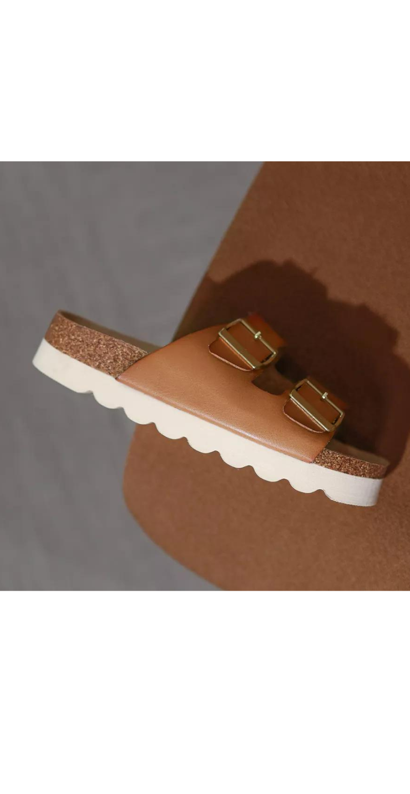 Slip-in sandal camel