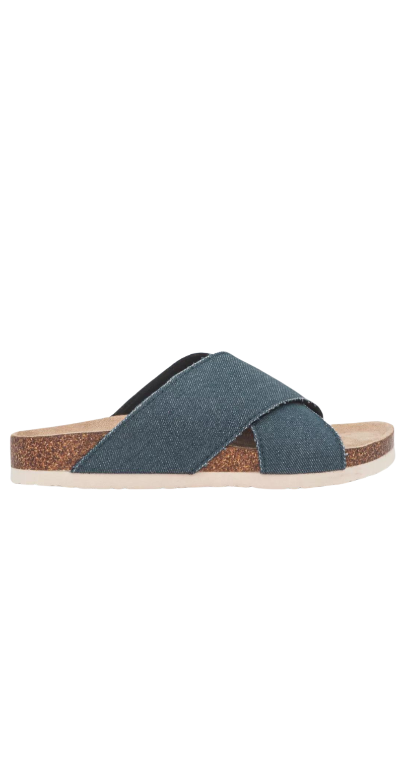 Slip-in sandal denim