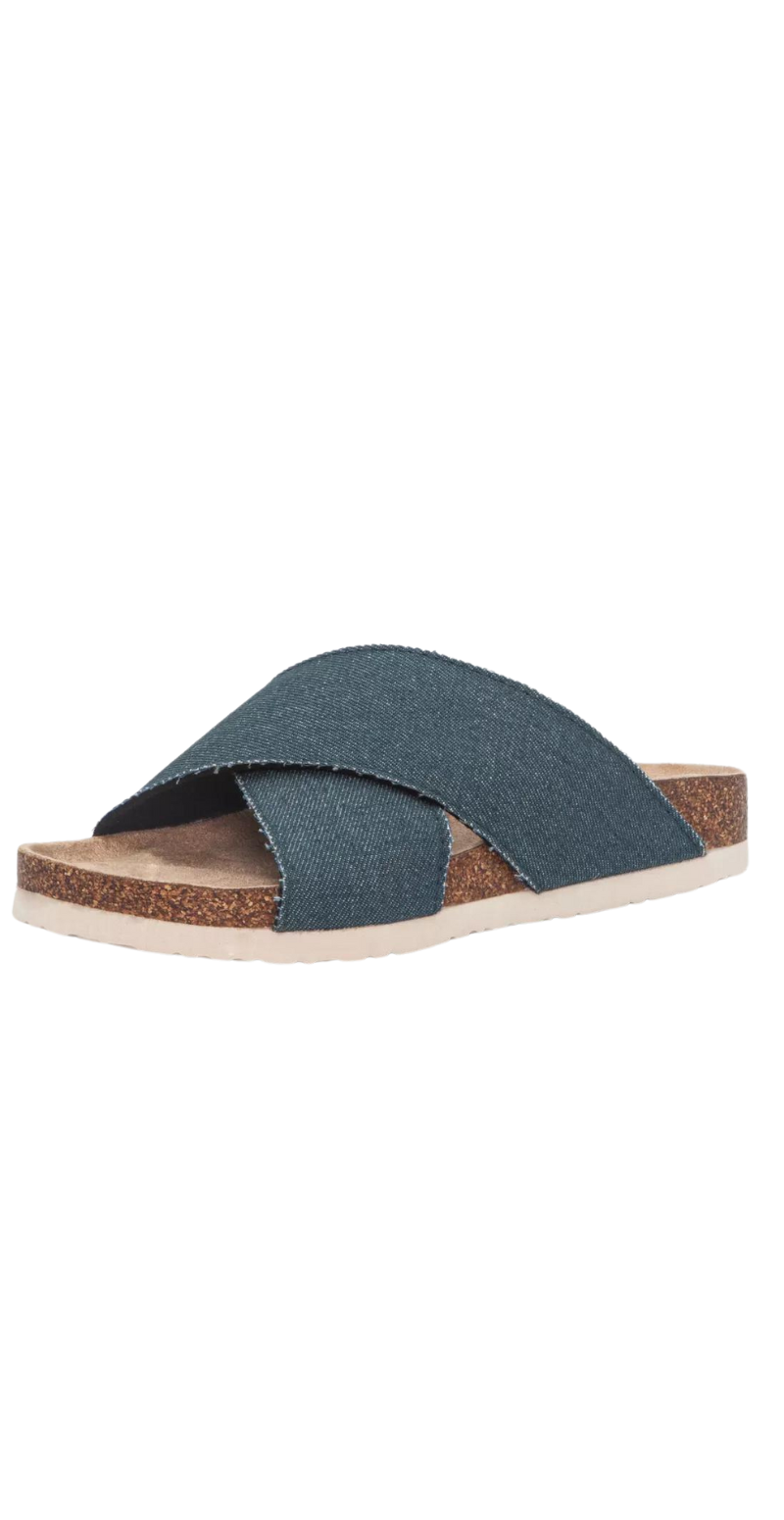 Slip-in sandal denim