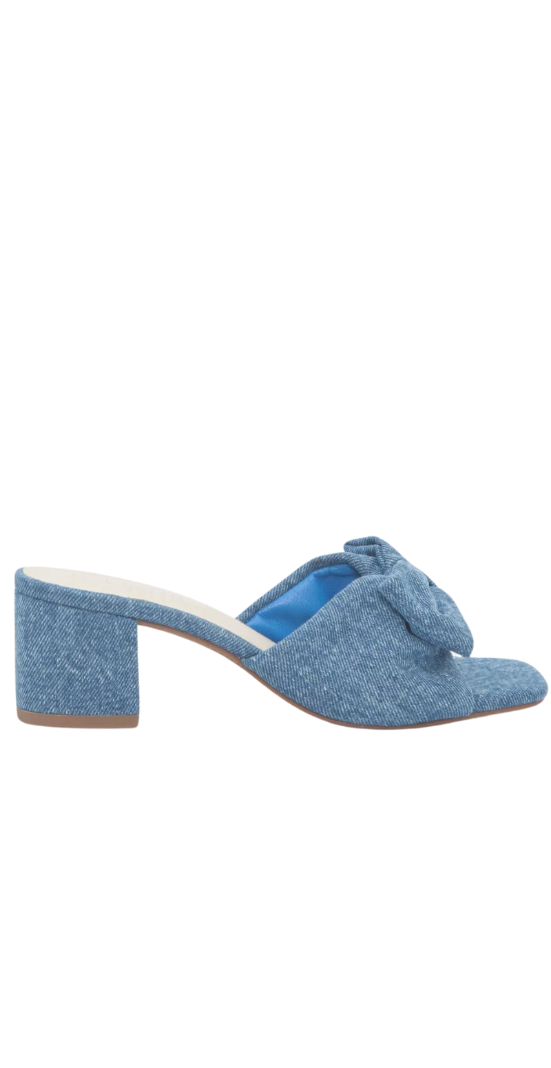 Sandal med sløjfe denim