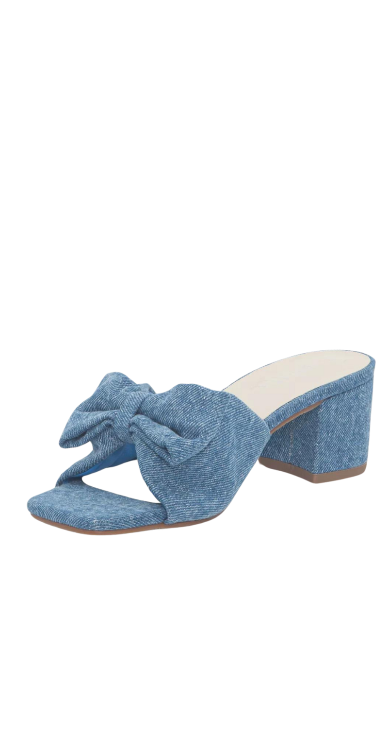 Sandal med sløjfe denim