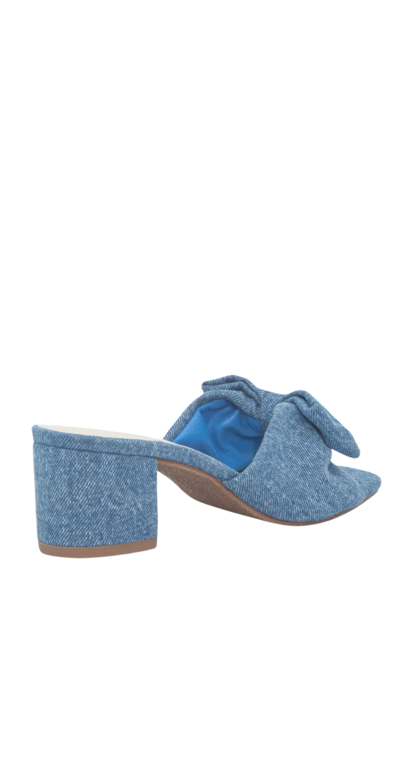 Sandal med sløjfe denim