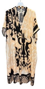 Forudbestilling uge 22 Melia kjole med mønster sort/beige LikeLondon