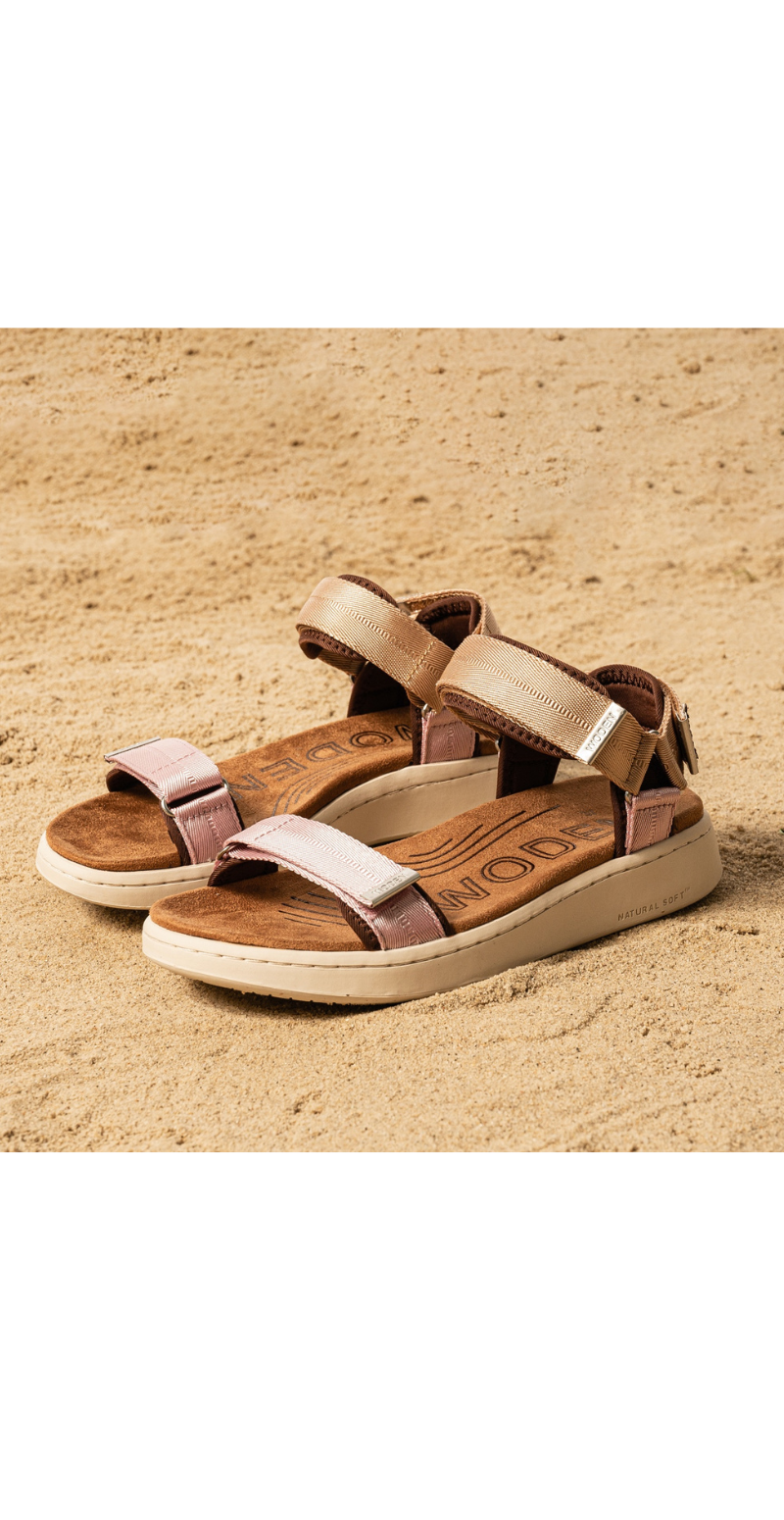 Sandal med velcro multi rose