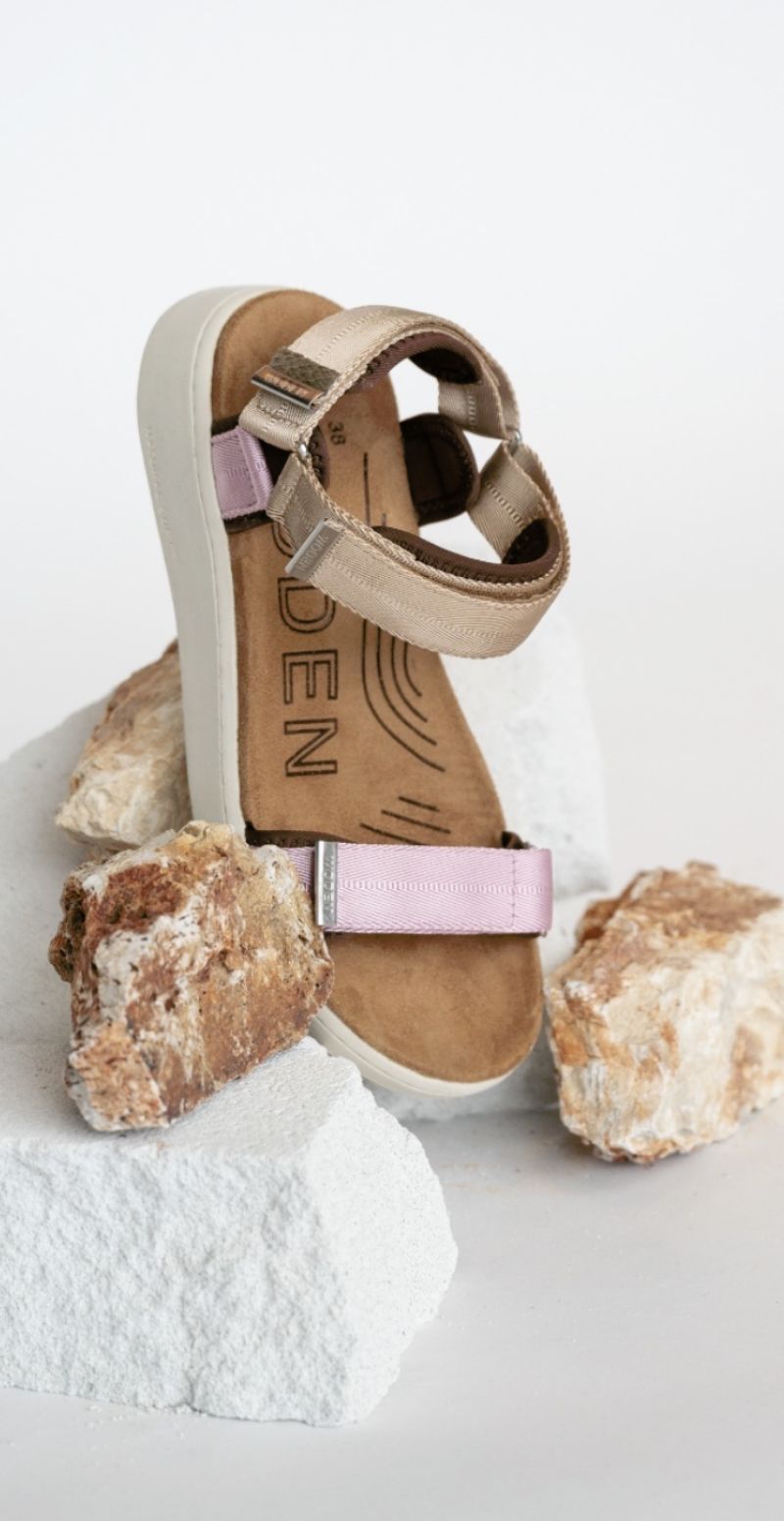 Sandal med velcro multi rose