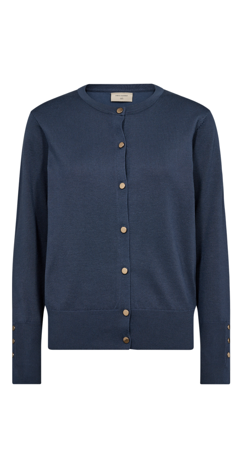 Cardigan med guld knapper vintage indigo