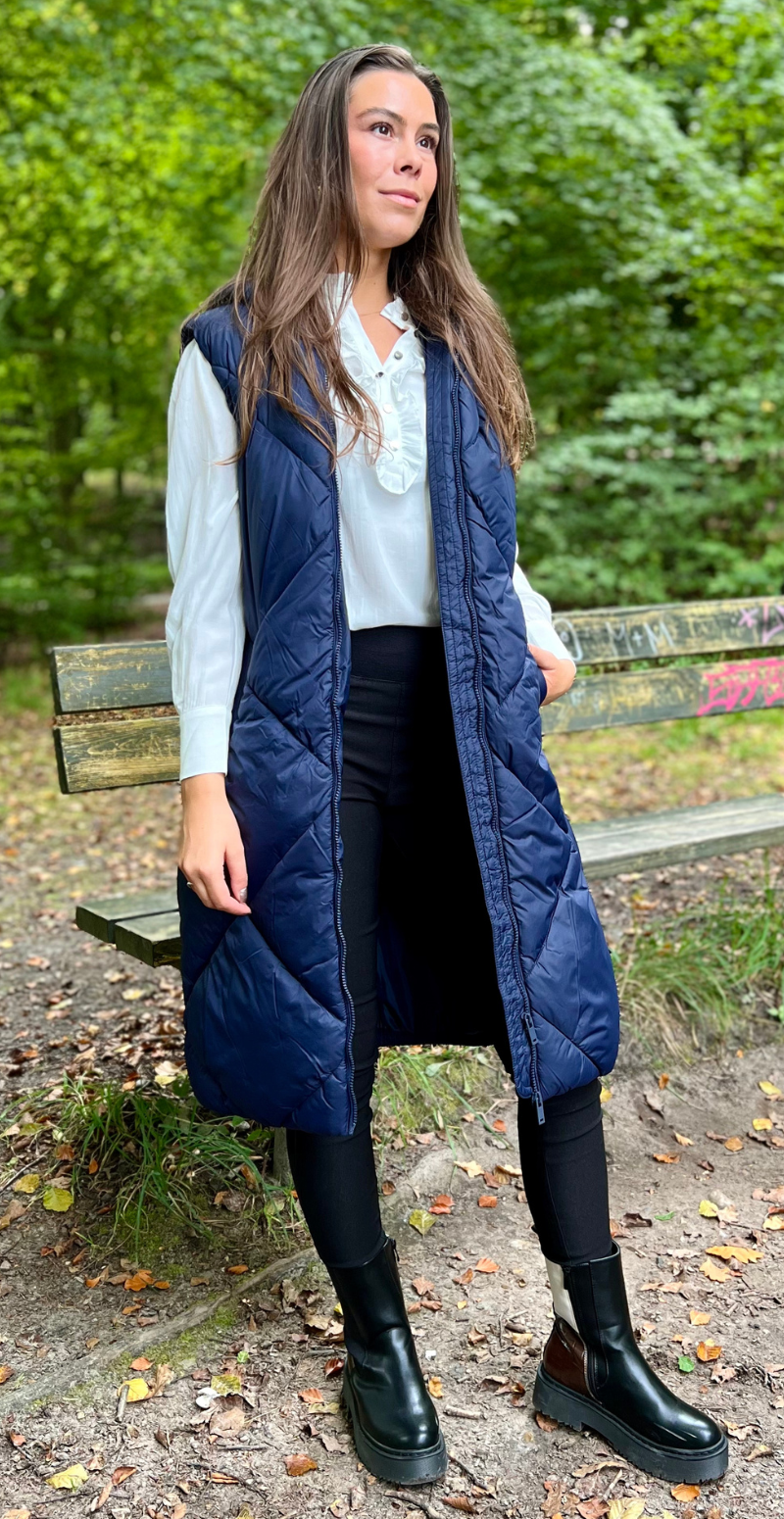 Bomina vest med lynlås navy