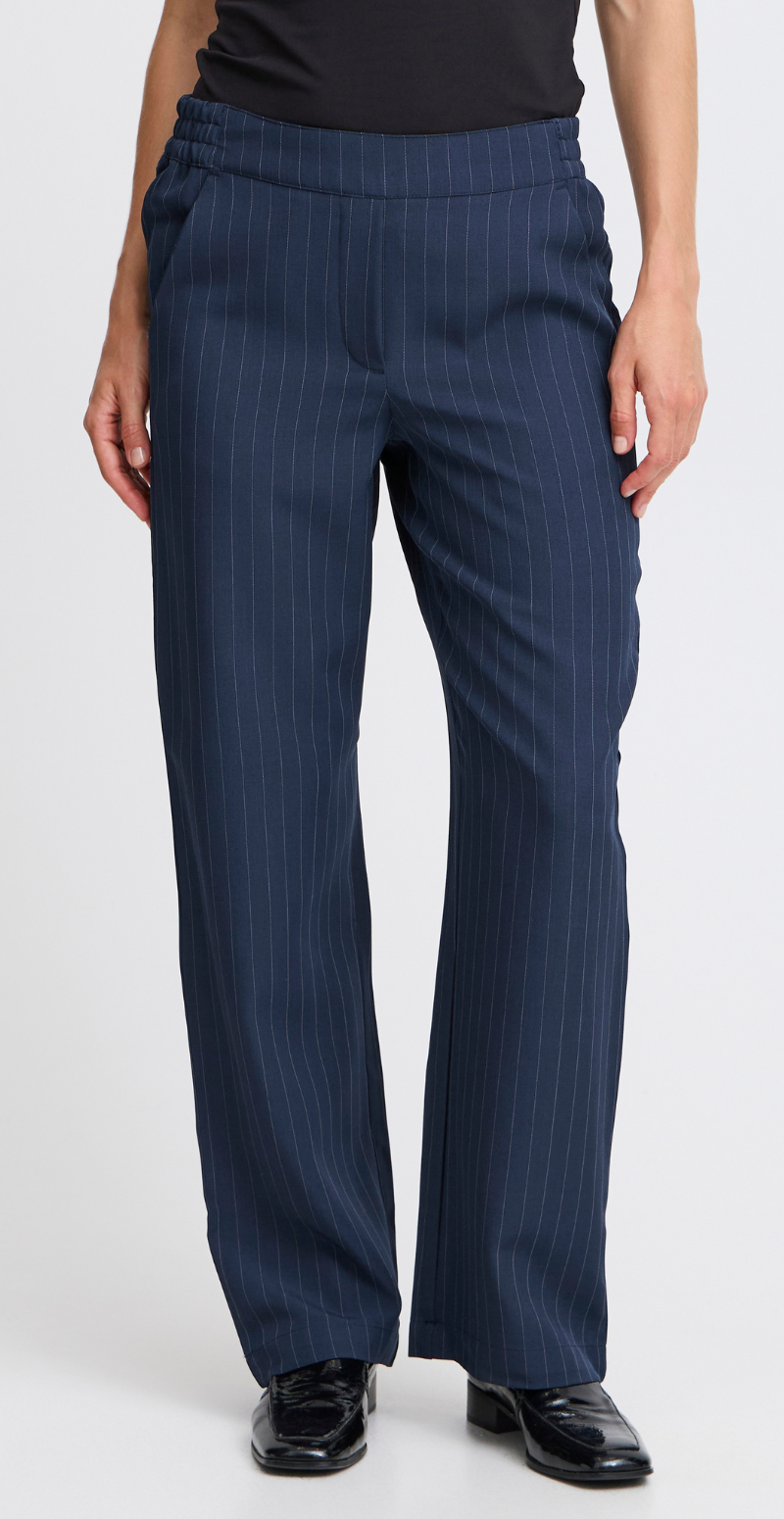 Midde pants navy pinstripe mix