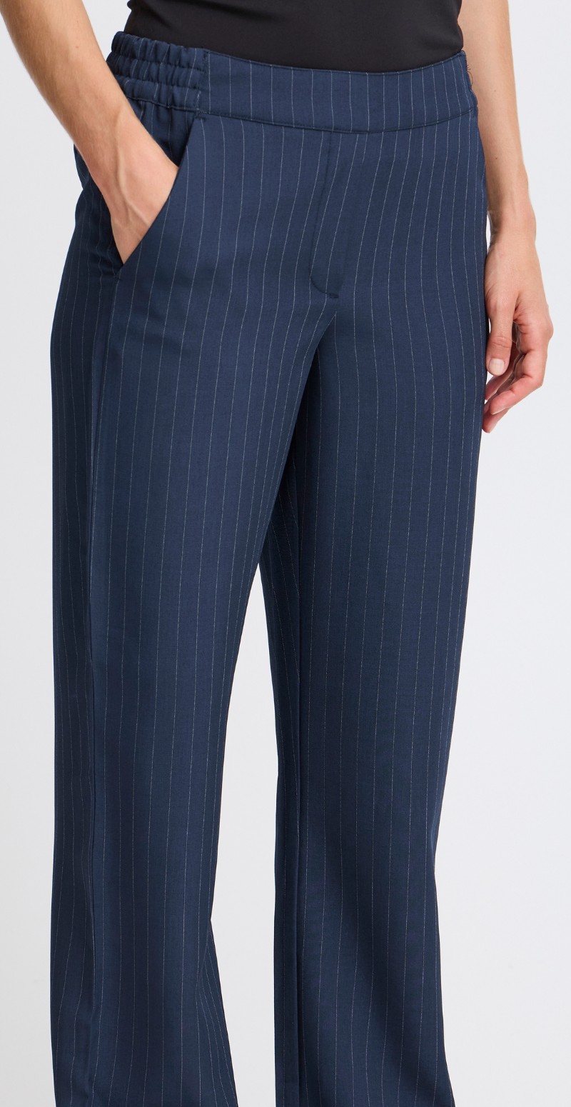 Midde pants navy pinstripe mix