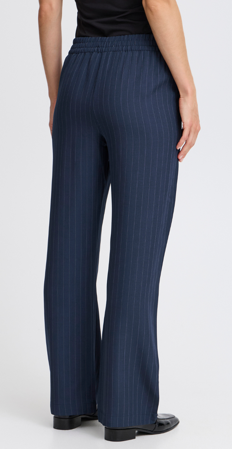 Midde pants navy pinstripe mix