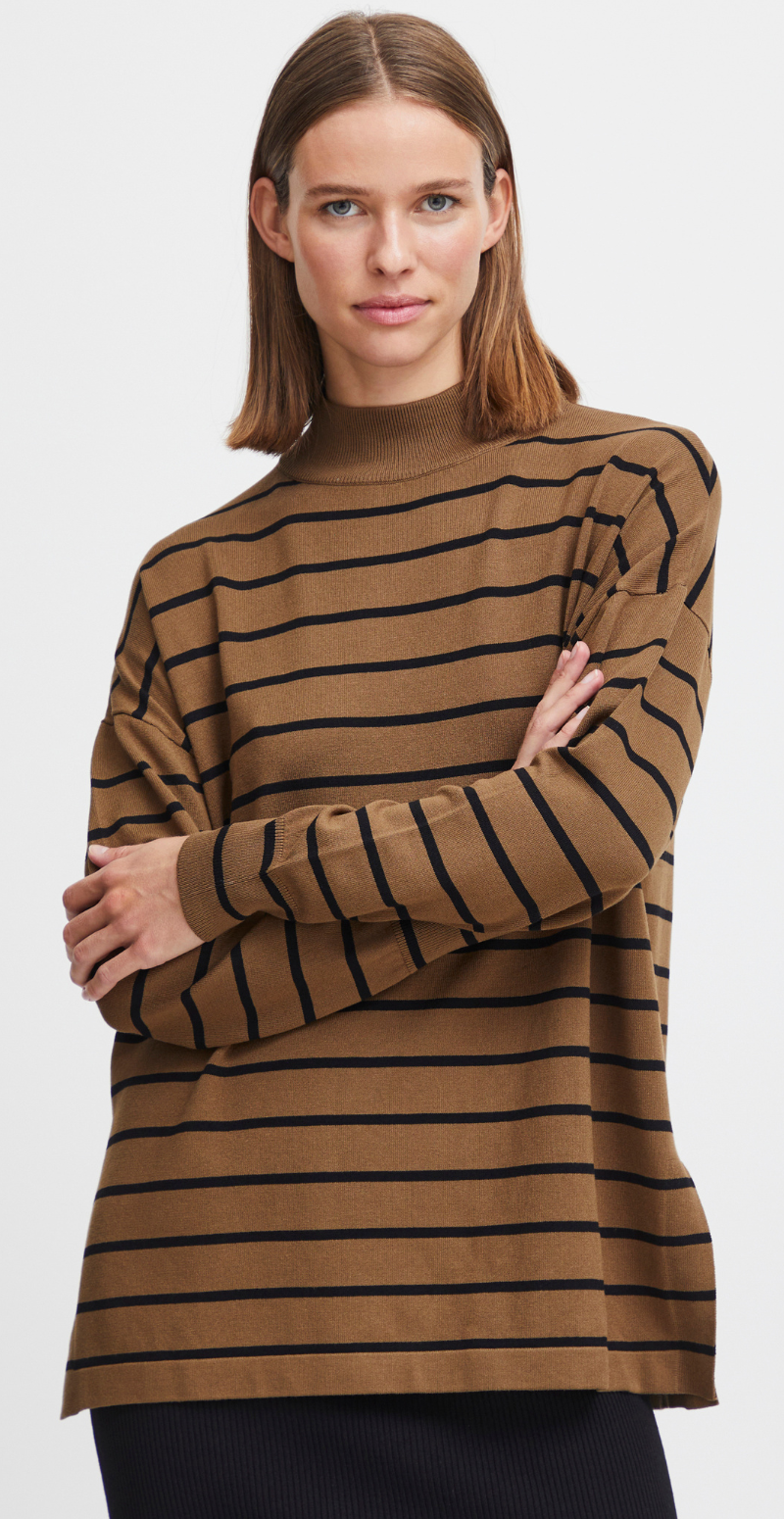 Morla loose turtleneck olive mix