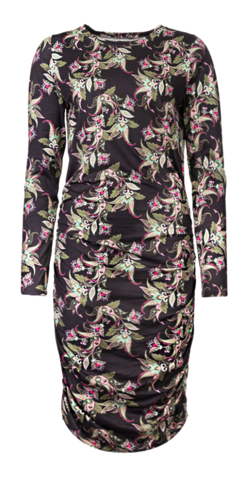 Alma dress army pink paisley