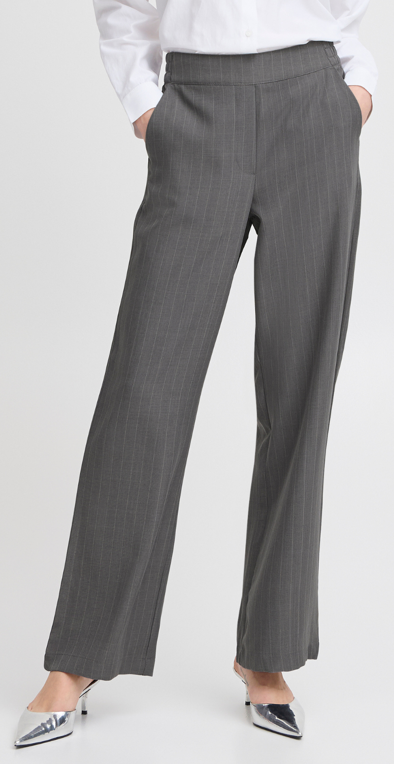 Midde pants Grey Mel. Pinstripe Mix